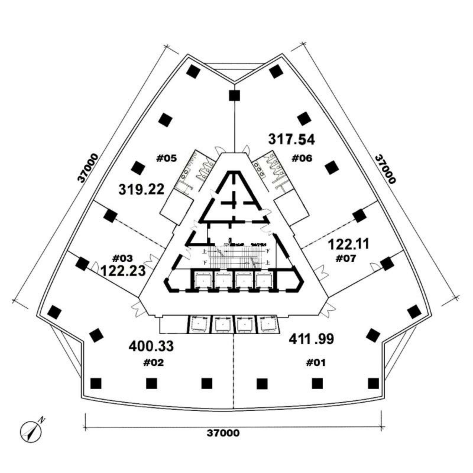 北外滩宝矿国际大厦313平米写字楼出租