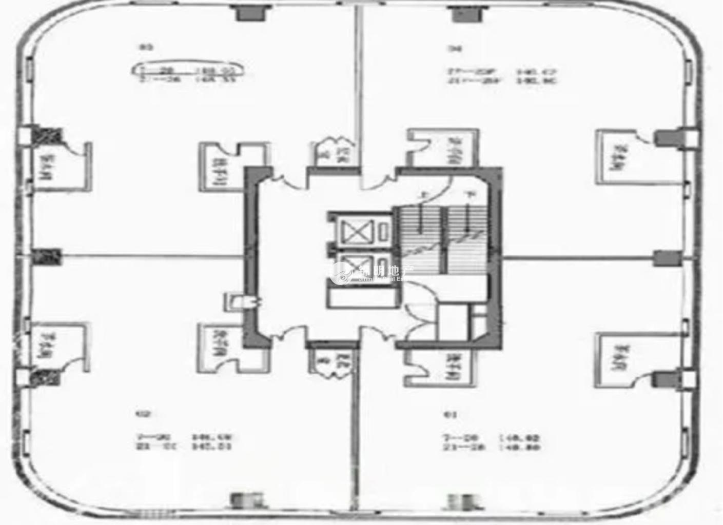 镇宁路裕丰国际大厦140平米写字楼出租