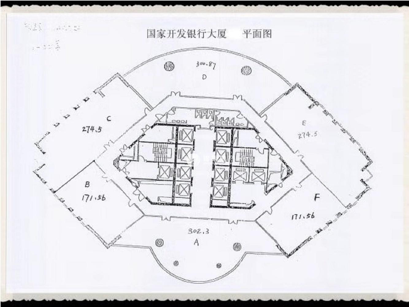 陆家嘴国家开发银行大厦130平米写字楼出租