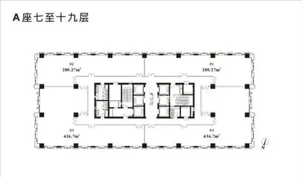 西藏北路长泰企业天地广场421平米写字楼出租