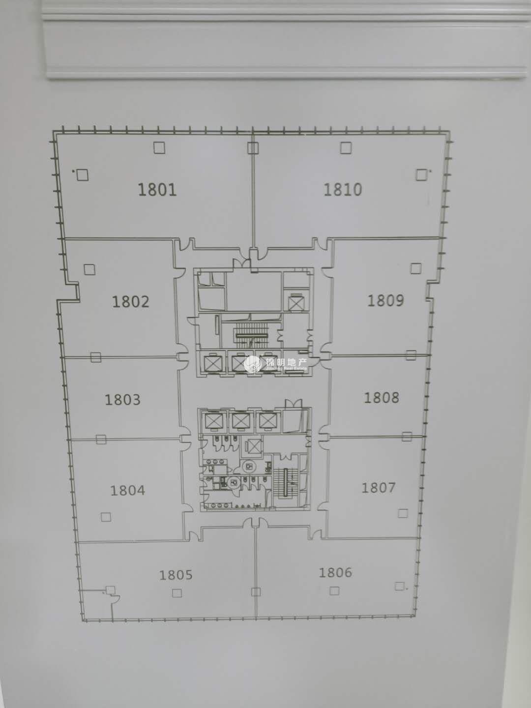 龙华上海绿地中心一期203平米写字楼出租