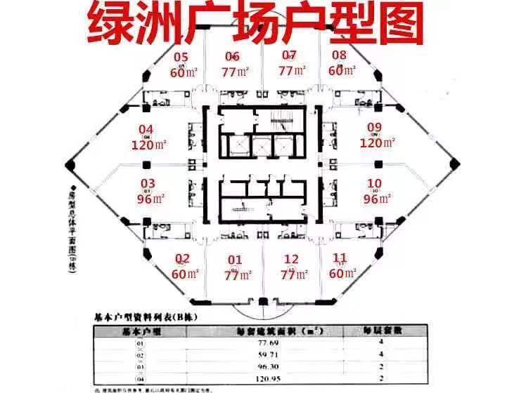 曹杨绿洲广场77平米写字楼出租