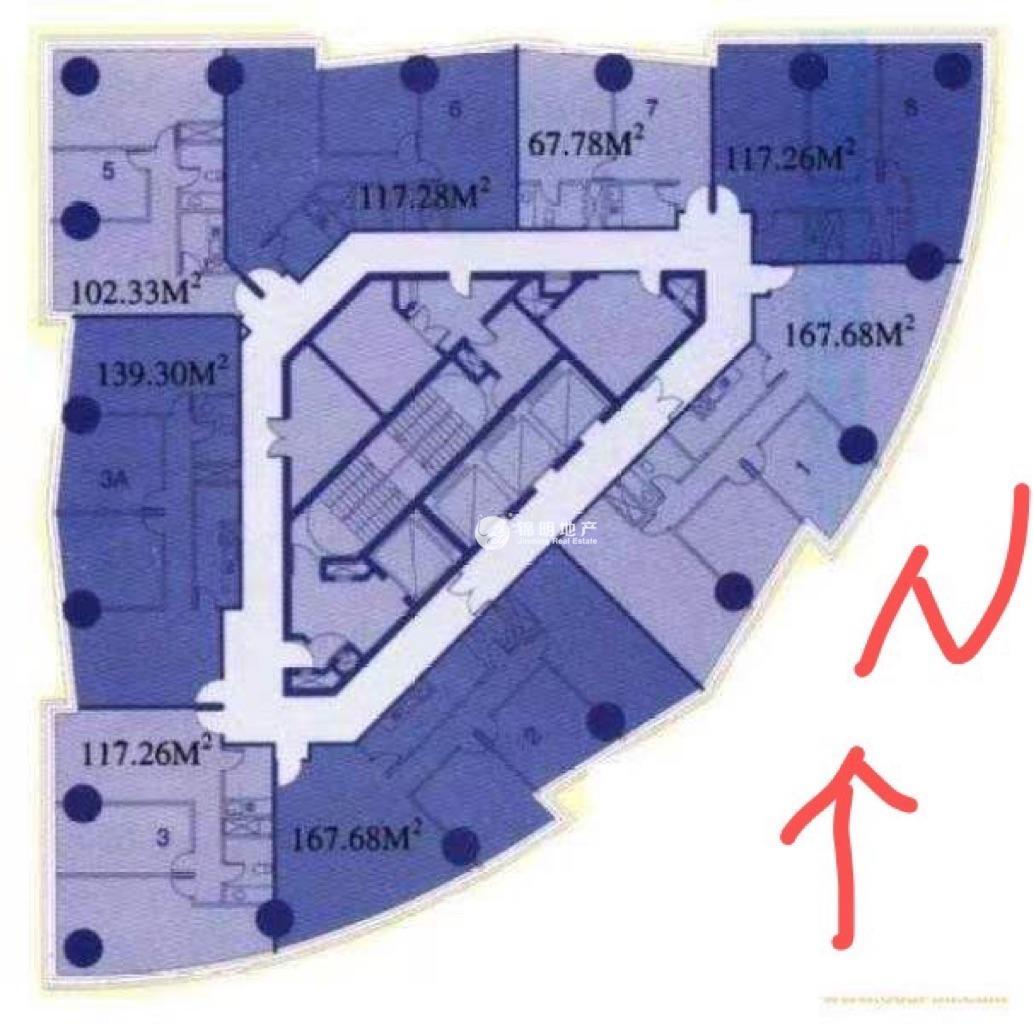 静安寺环球世界大厦117平米写字楼出租