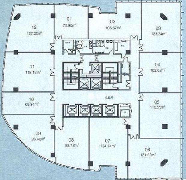 中山公园绿地商务大厦110平米写字楼出租