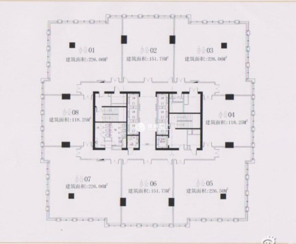 临平路骏丰国际财富广场118平米写字楼出租