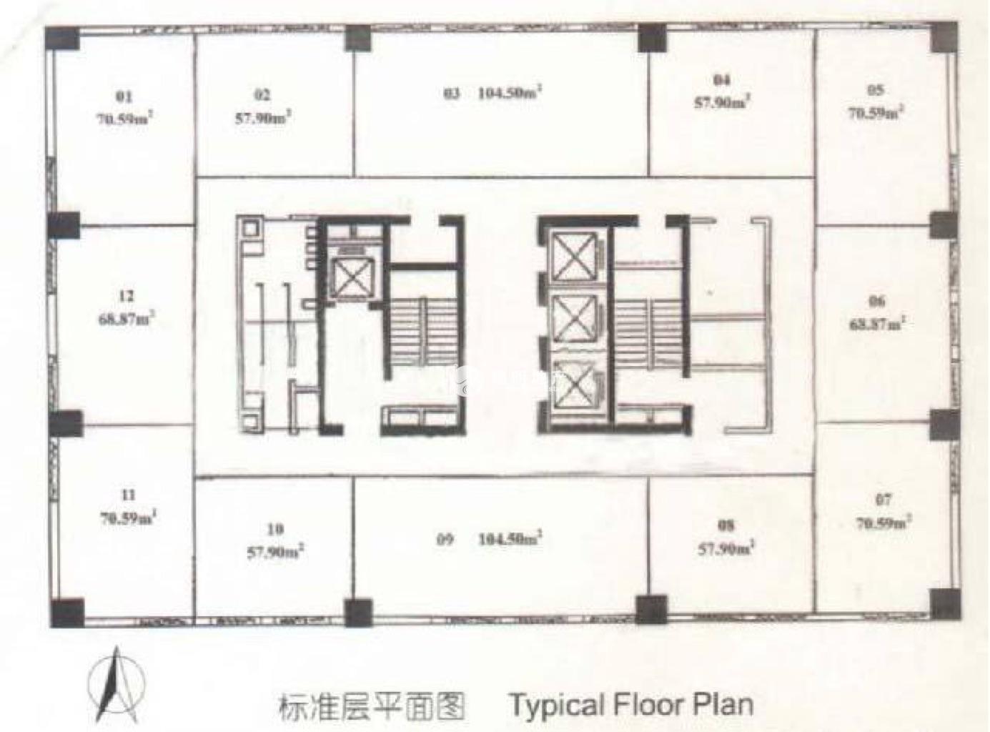 南京东路亚洲大厦65平米写字楼出租