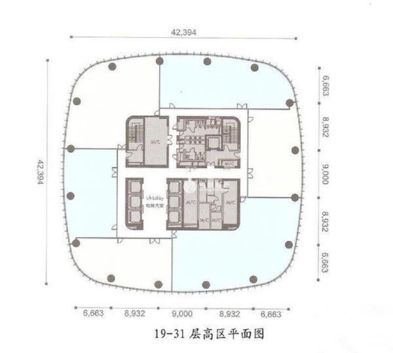 陆家嘴花旗集团大厦330平米写字楼出租