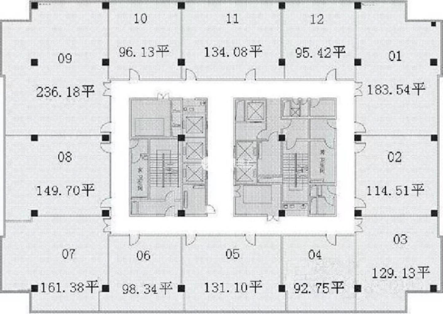 潍坊同盛大厦168平米写字楼出租