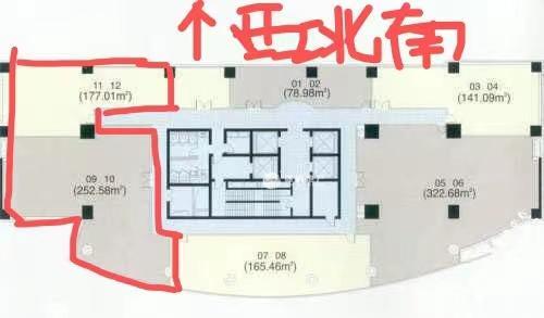 万体馆明申中心大厦166平米写字楼出租