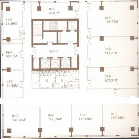 豫园金天地国际大厦53平米写字楼出租
