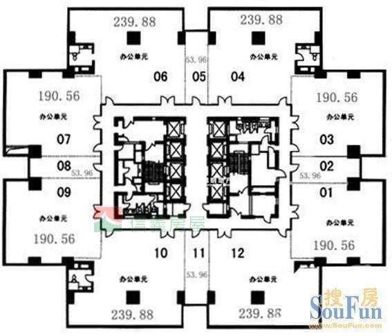 徐家汇圣爱大厦240平米写字楼出租