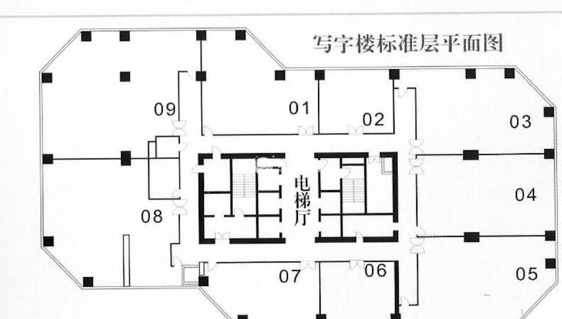 万体馆明申中心大厦323平米写字楼出租