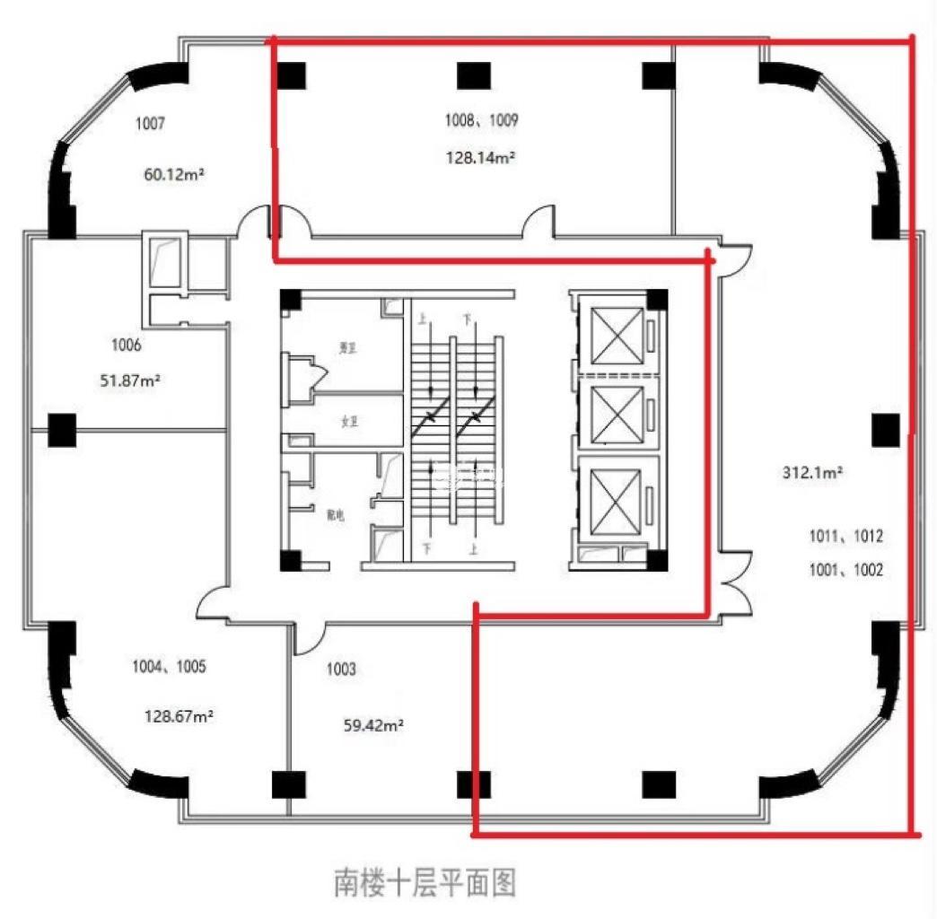 万体馆航天大厦440平米写字楼出租