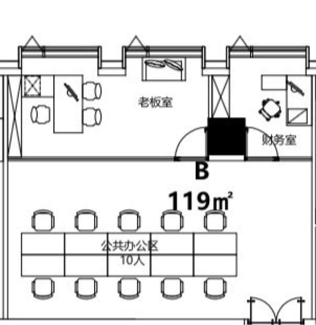 江湾镇平溪商业广场119平米写字楼出租