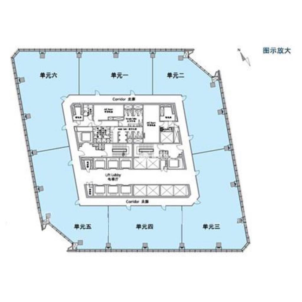 南京西路会德丰国际广场122平米写字楼出租