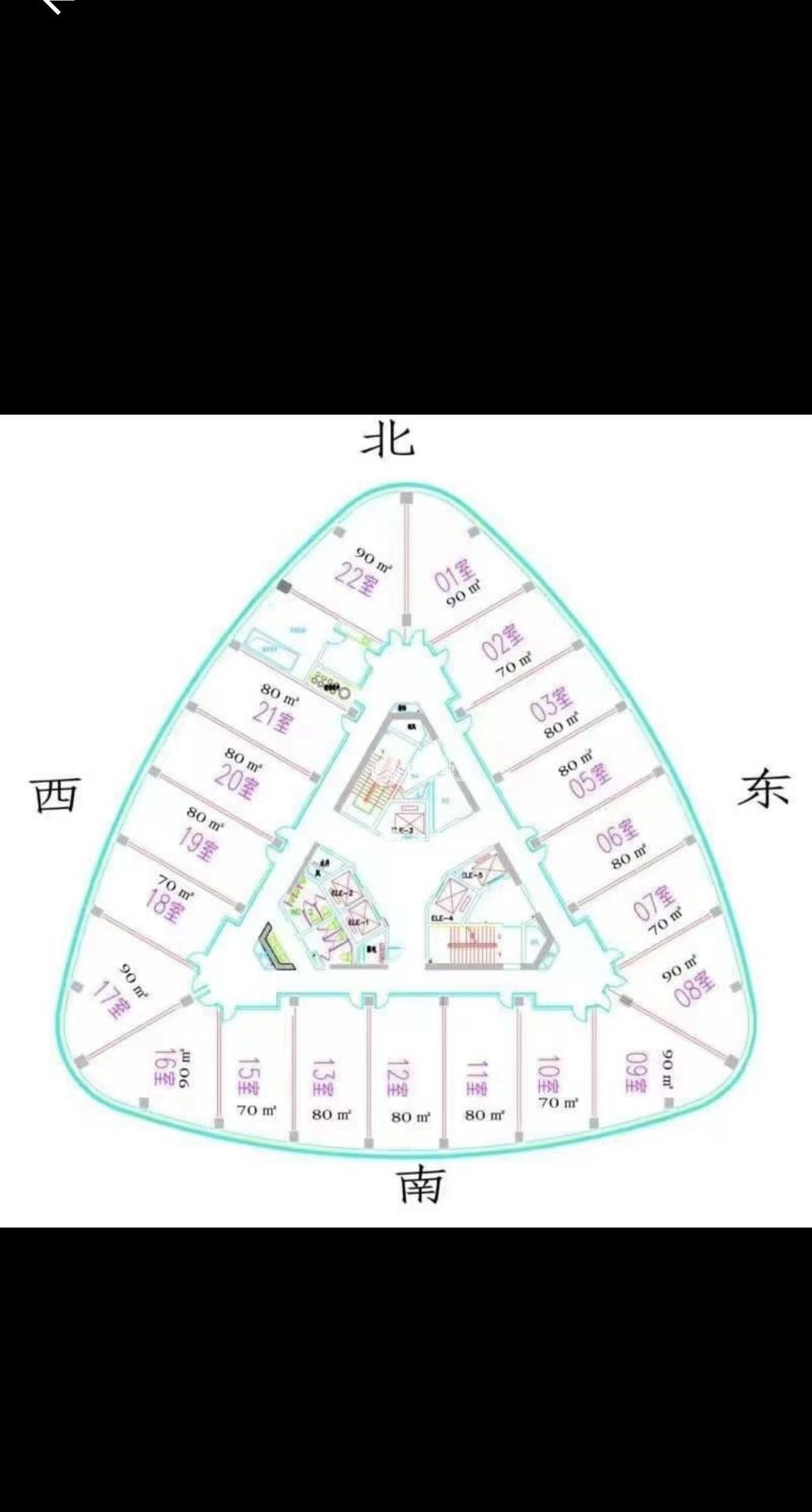 长征绿洲中环中心70平米写字楼出租