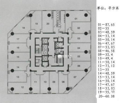 长寿路沙田大厦65平米写字楼出租