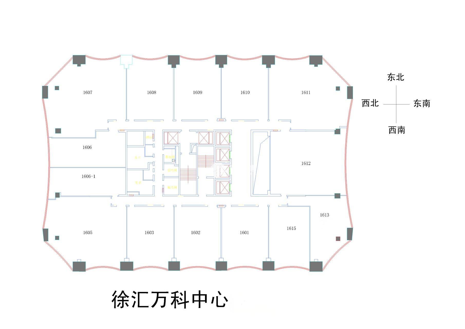 上海南站徐汇万科中心170平米写字楼出租