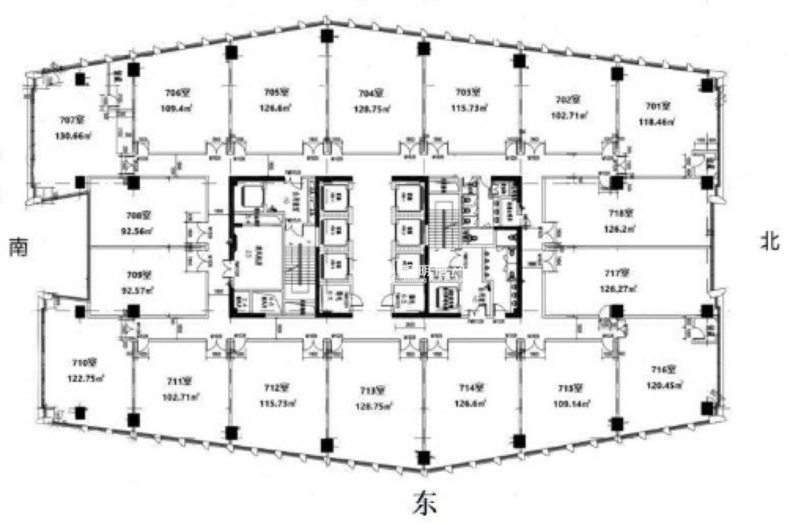 龙华绿地汇中心145平米写字楼出租