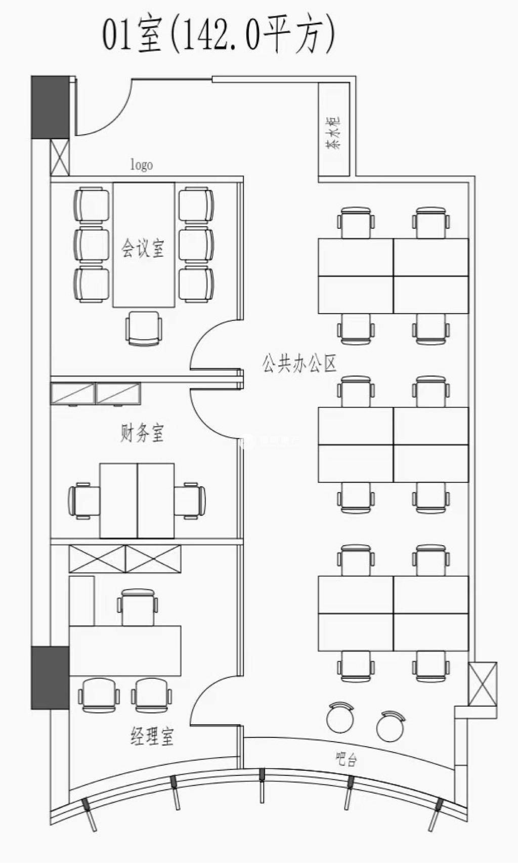 上海南站徐汇万科中心142平米写字楼出租