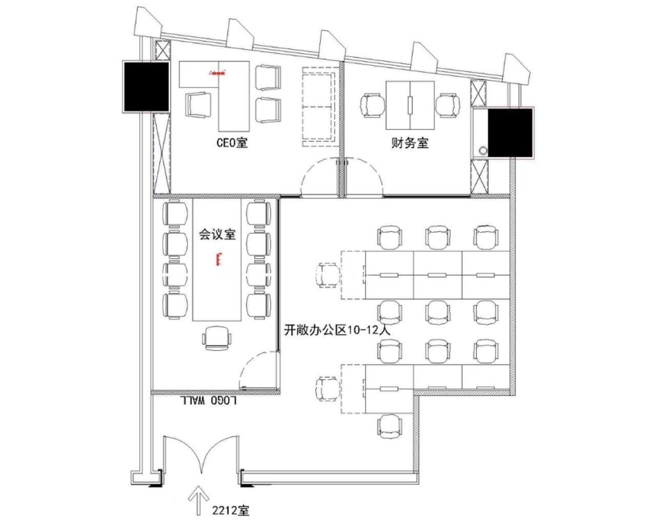 龙华上海绿地中心一期179平米写字楼出租