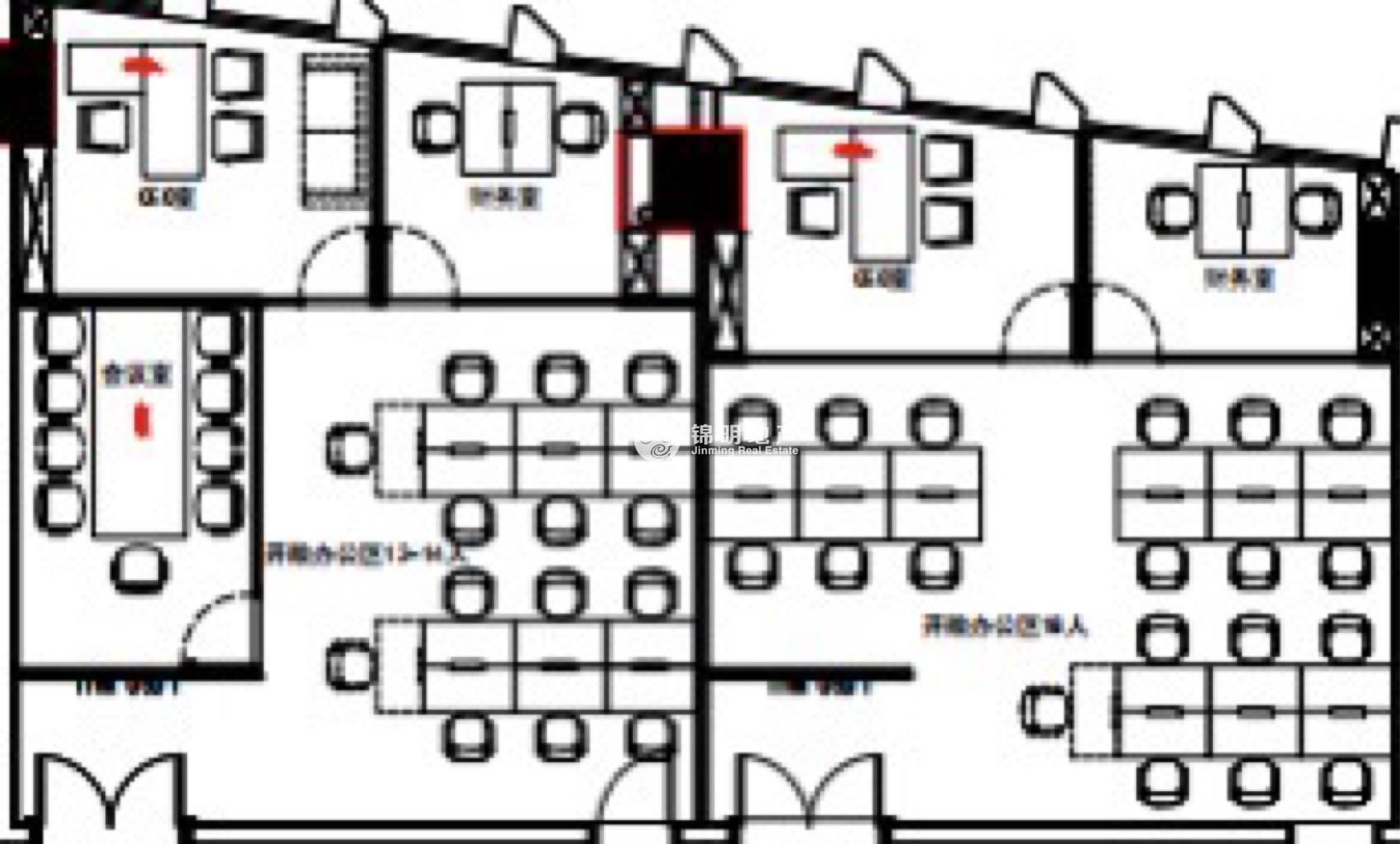 龙华上海绿地中心一期162平米写字楼出租