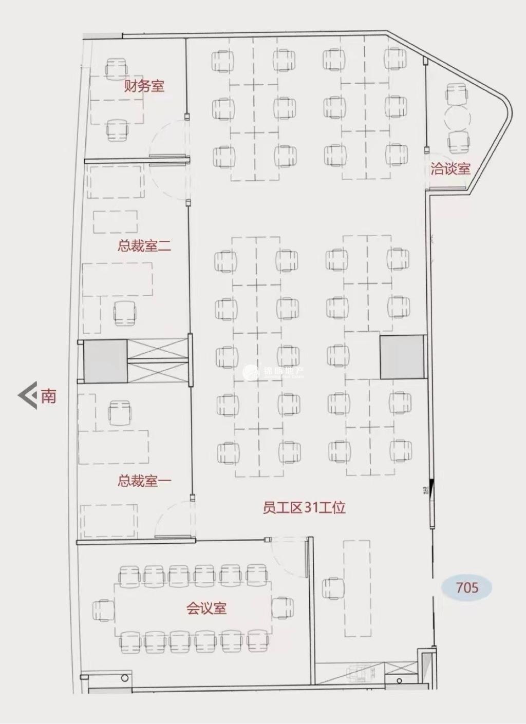 长寿路中港汇大厦321平米写字楼出租