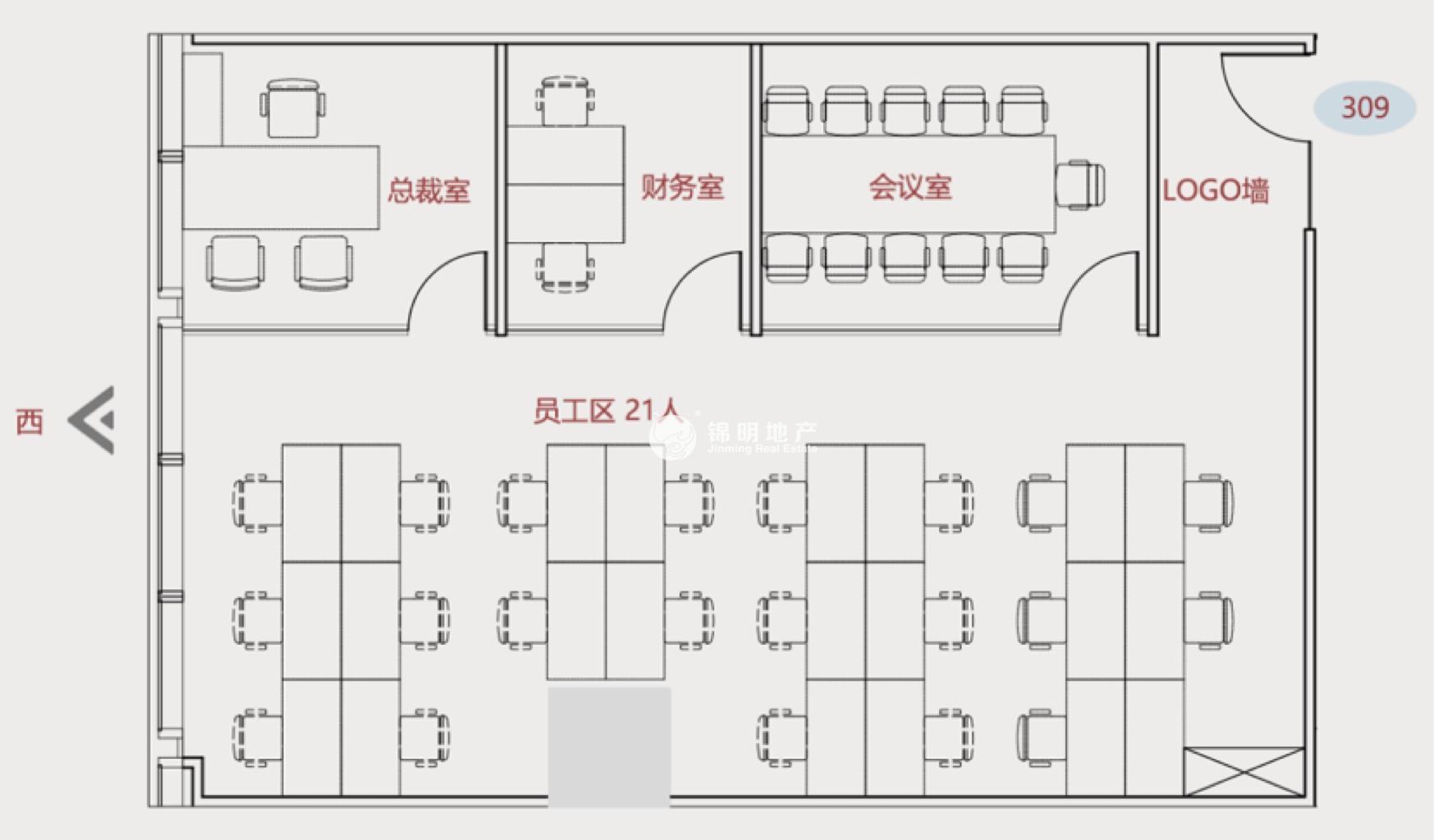 东外滩山金保利金融广场221平米写字楼出租