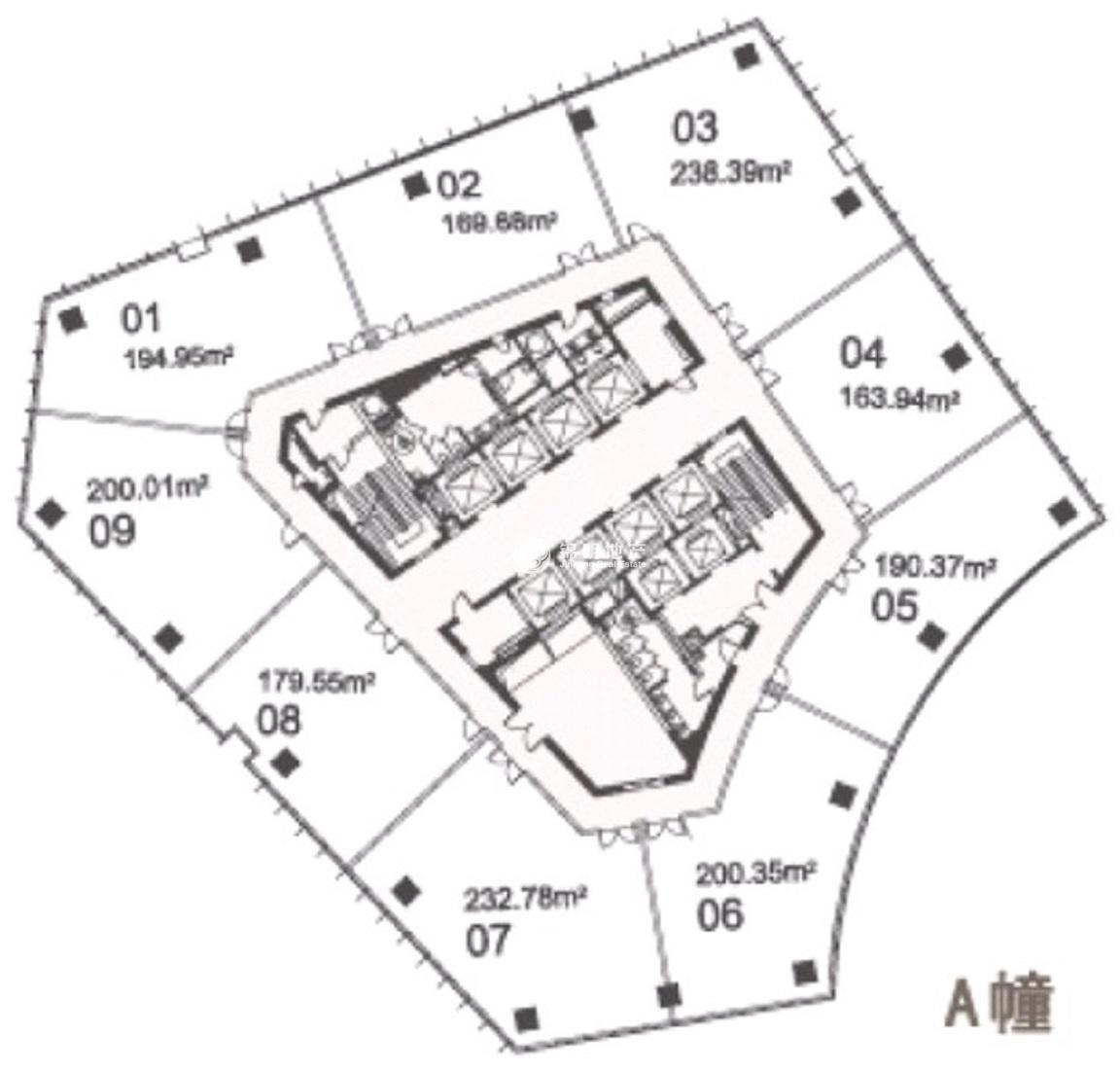 世博滨江绿地海外滩200平米写字楼出租