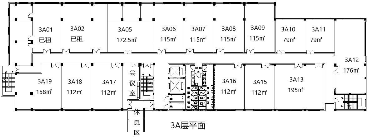 不夜城金岸610创意园115平米写字楼出租