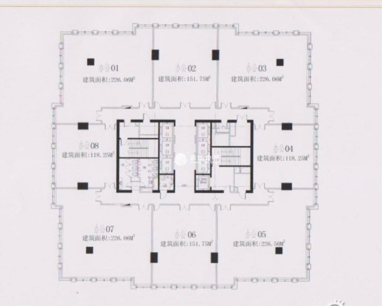 临平路骏丰国际财富广场118平米写字楼出租