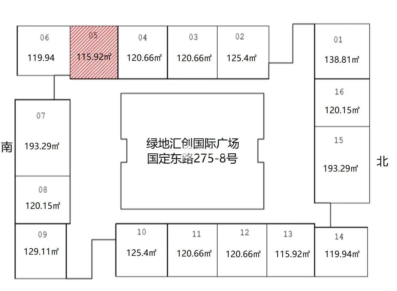 五角场绿地汇创国际广场120平米写字楼出租