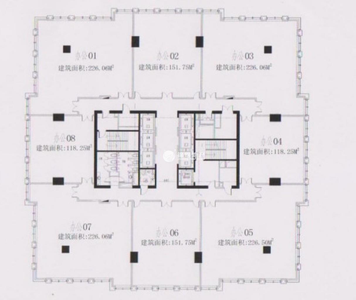 临平路骏丰国际财富广场130平米写字楼出租