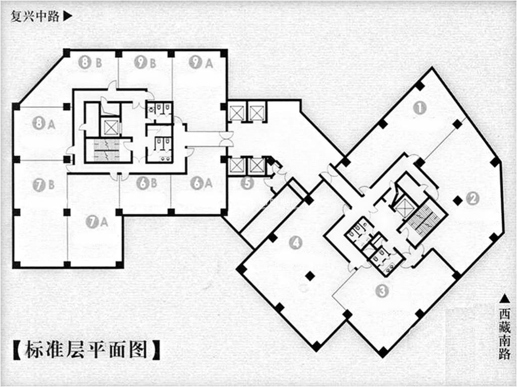 老西门申能国际大厦160平米写字楼出租