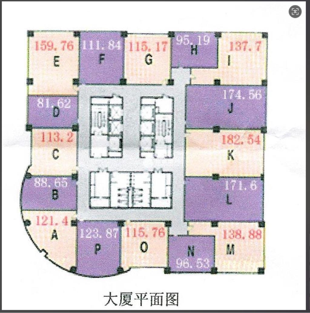 淮海中路恒积大厦96平米写字楼出租