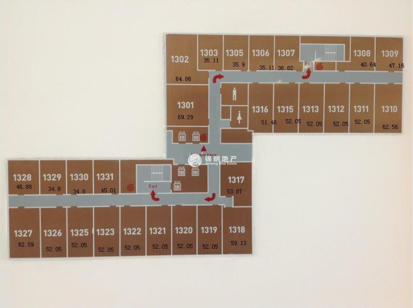 四川北路海泰时代大厦158平米写字楼出租