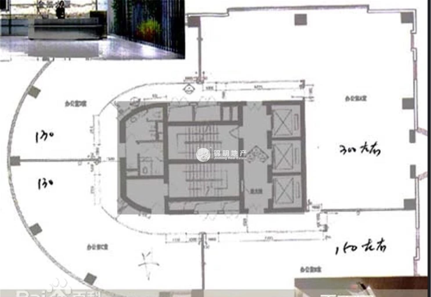 静安寺金航大厦129平米写字楼出租