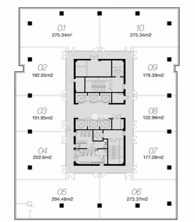 龙华上海绿地中心一期152平米写字楼出租
