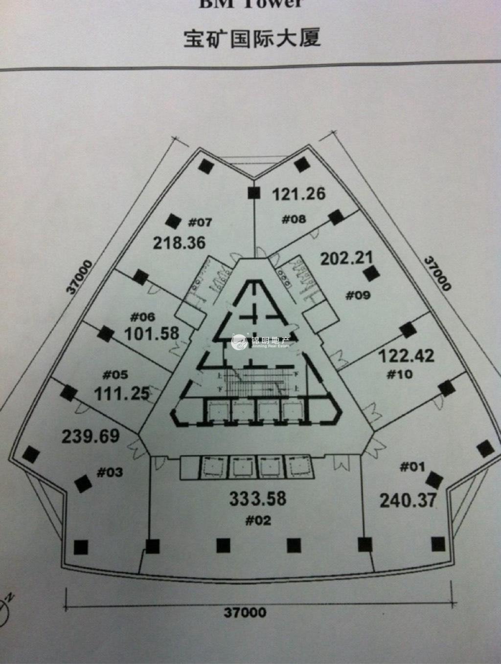 北外滩宝矿国际大厦200平米写字楼出租