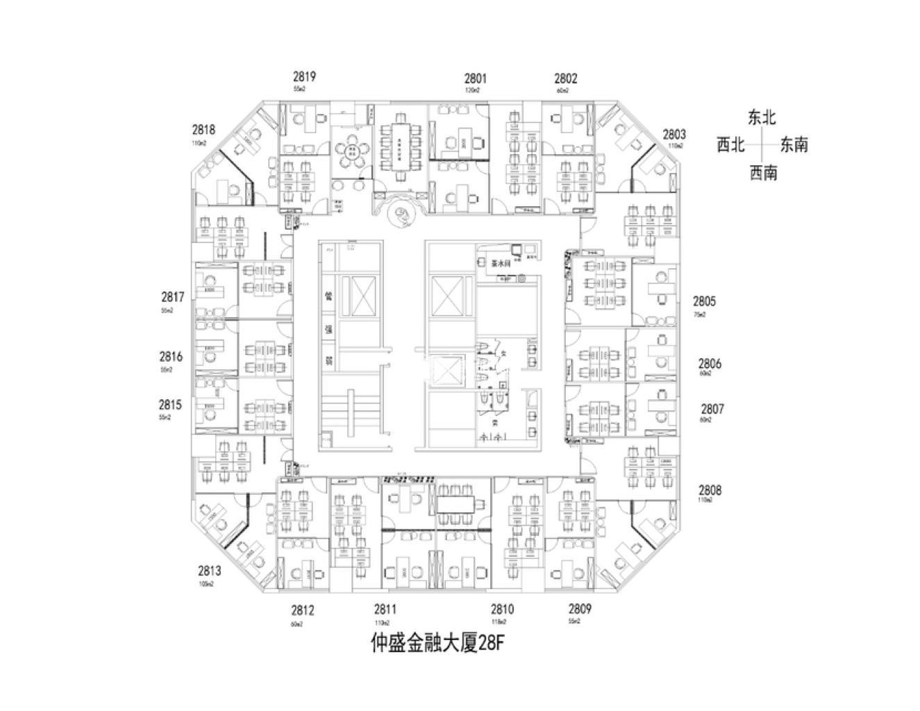 仙霞仲盛金融中心154平米写字楼出租