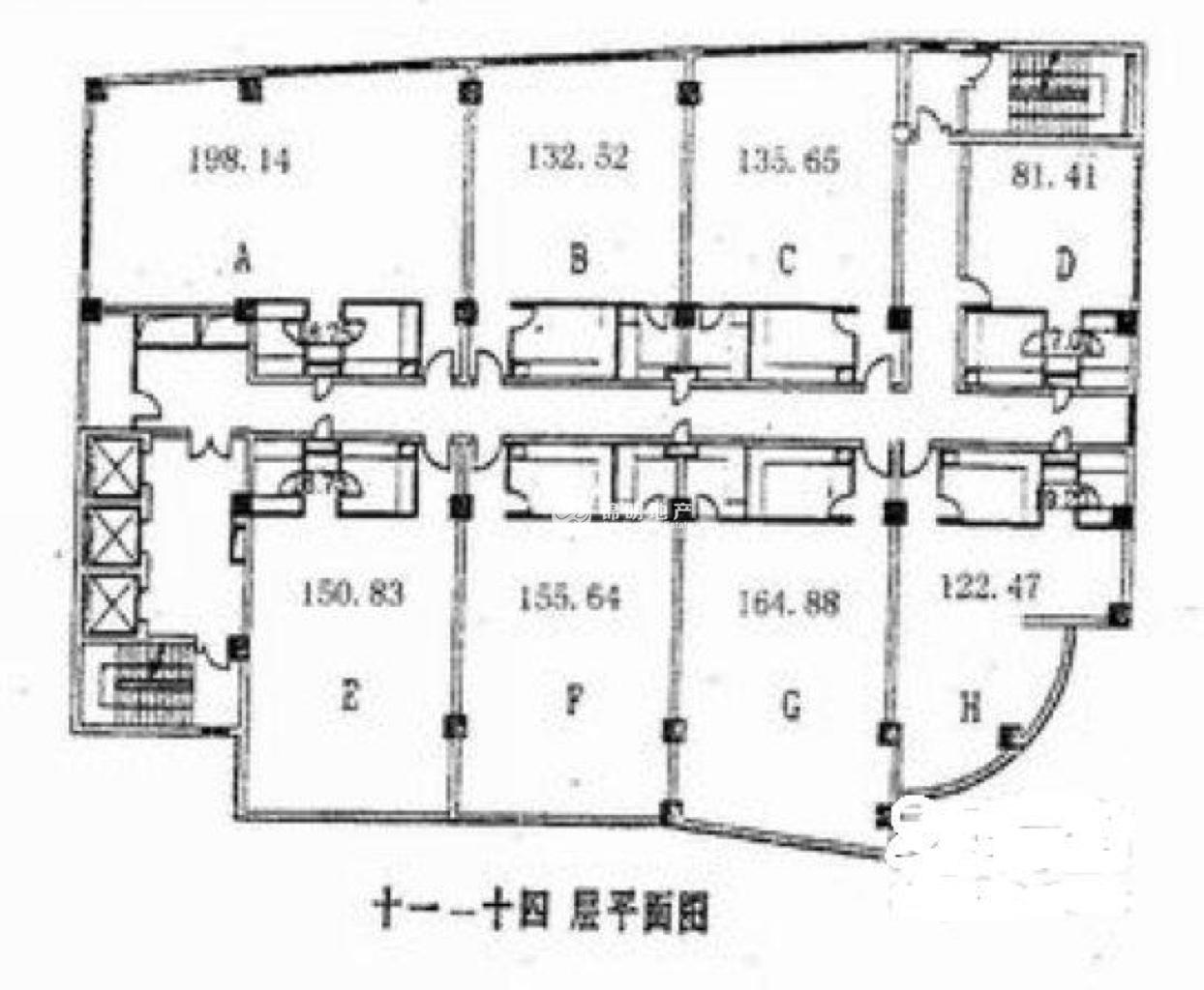 建国西路现代大厦198平米写字楼出租