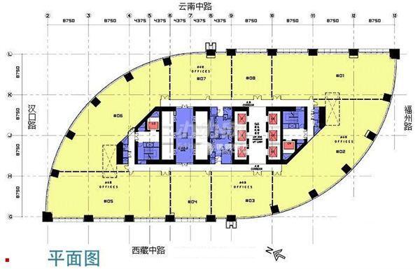 人民广场来福士广场1000平米写字楼出租