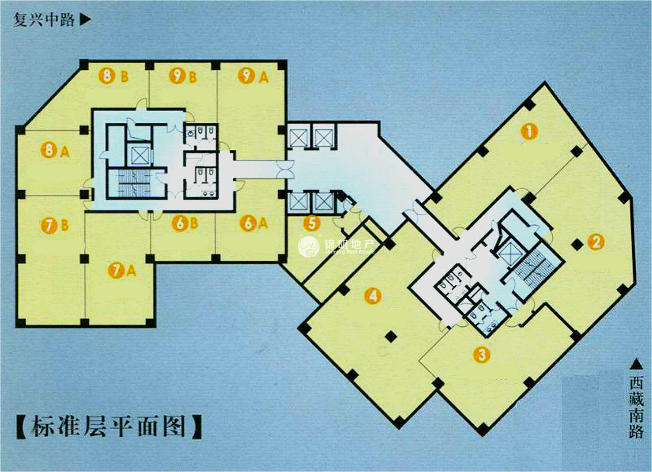 老西门申能国际大厦160平米写字楼出租