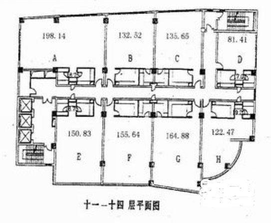 建国西路现代大厦130平米写字楼出租