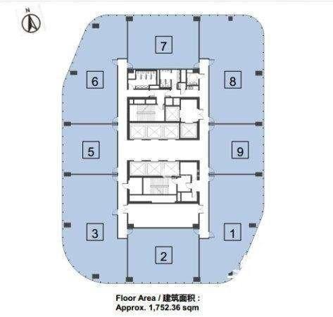 中山公园长宁来福士1500平米写字楼出租