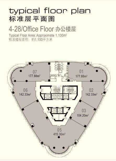 长寿路中港汇大厦100平米写字楼出租