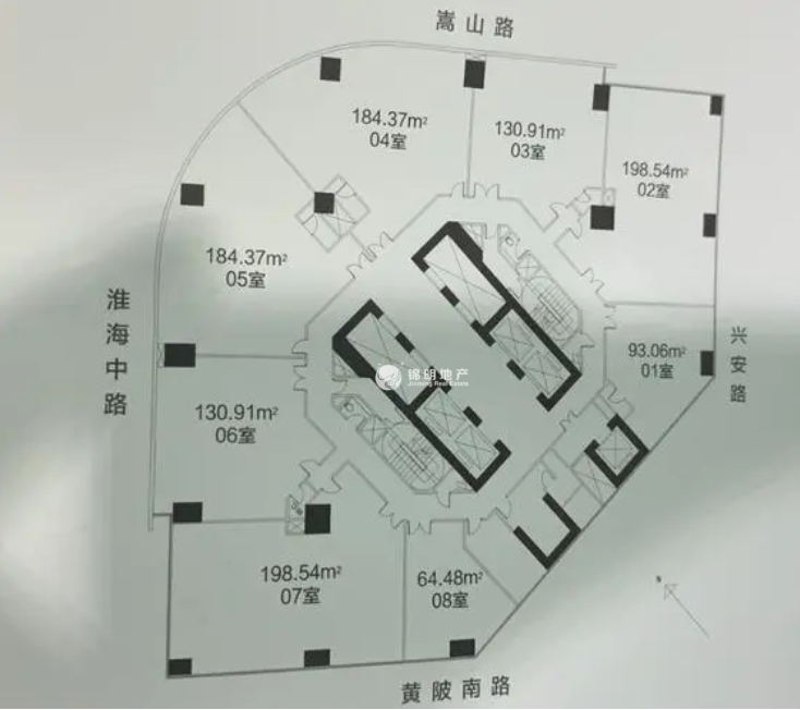 淮海中路香港广场200平米写字楼出租