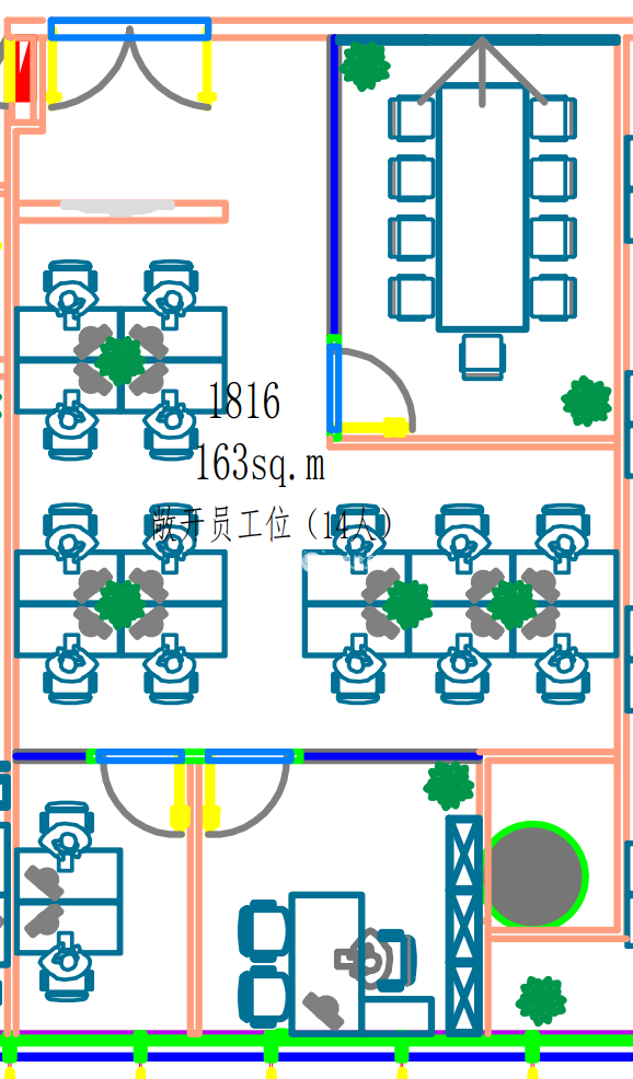 五角场合生汇163平米写字楼出租