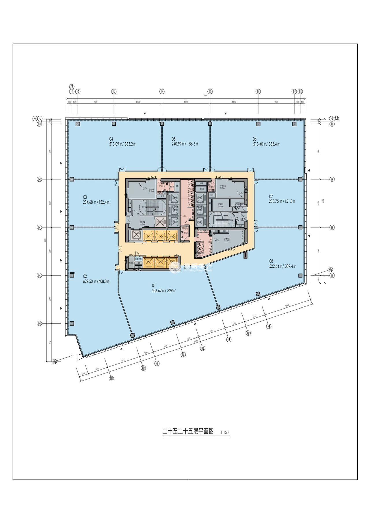北外滩滨港商业中心608平米写字楼出租