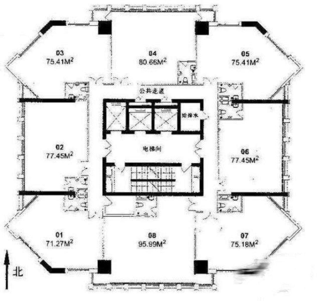南京西路博鸿大厦72平米写字楼出租